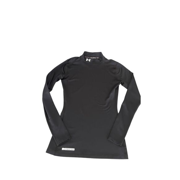 Under Armour ColdGear long sleeve mock-neck compression shirt in black size S/M - Picture 1 of 9